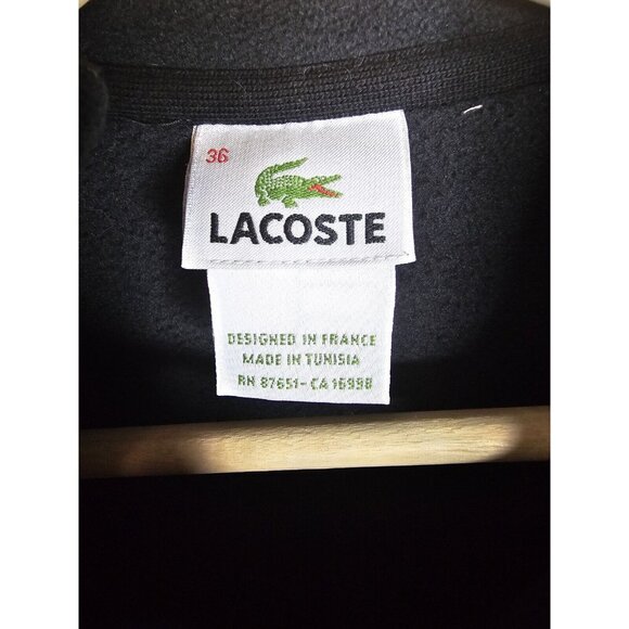 Womens Lacoste Black Quarter Zip Fleece Size 36/Small - Picture 4 of 7